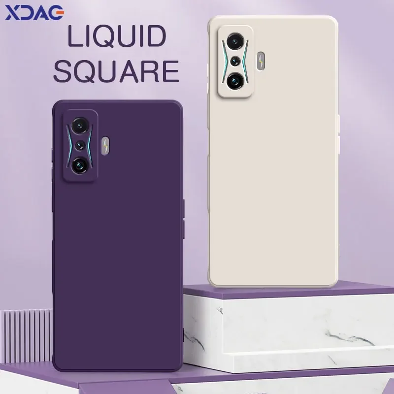 Square Liquid Silicone Full Protective Soft Fashion Phone Case Cover