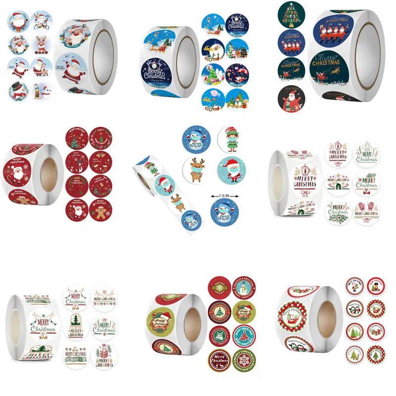 

Children's Christmas gift label stickers School teachers commended students reward Self-adhesive Decorative gifts series