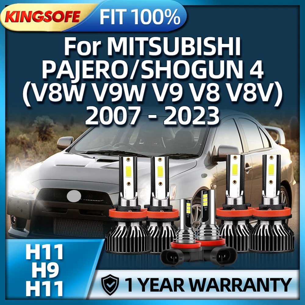 

6Pcs LED Car Headlight H11 H9 Fog Lights Kit For MITSUBISHI PAJERO SHOGUN 4 V8W V9W V9 V8 V8V 2007 2008 2009 2010 2011 2012-2023