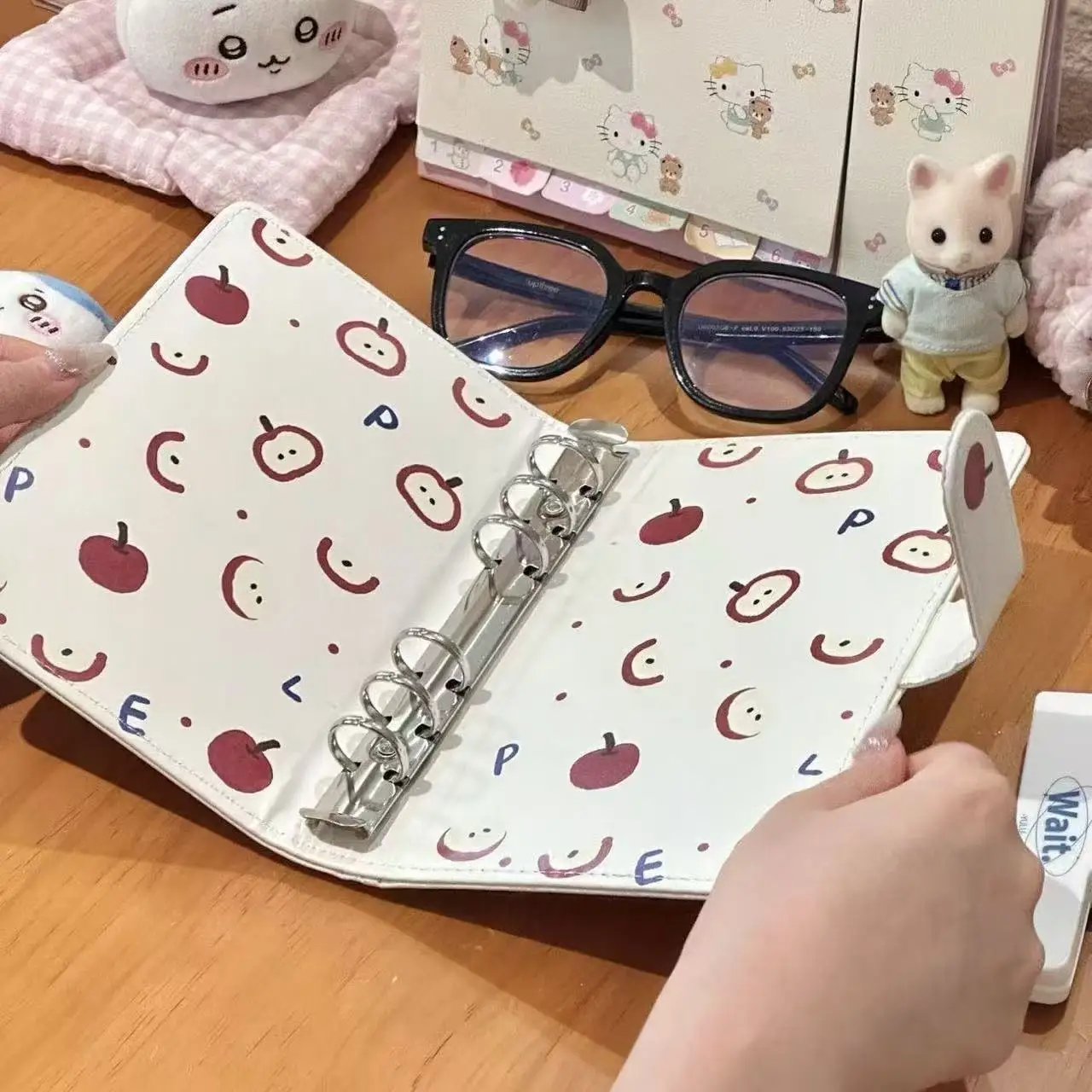 Refillable Binder Notebook with Magnetic Closure and Cute PU Leather Cover
