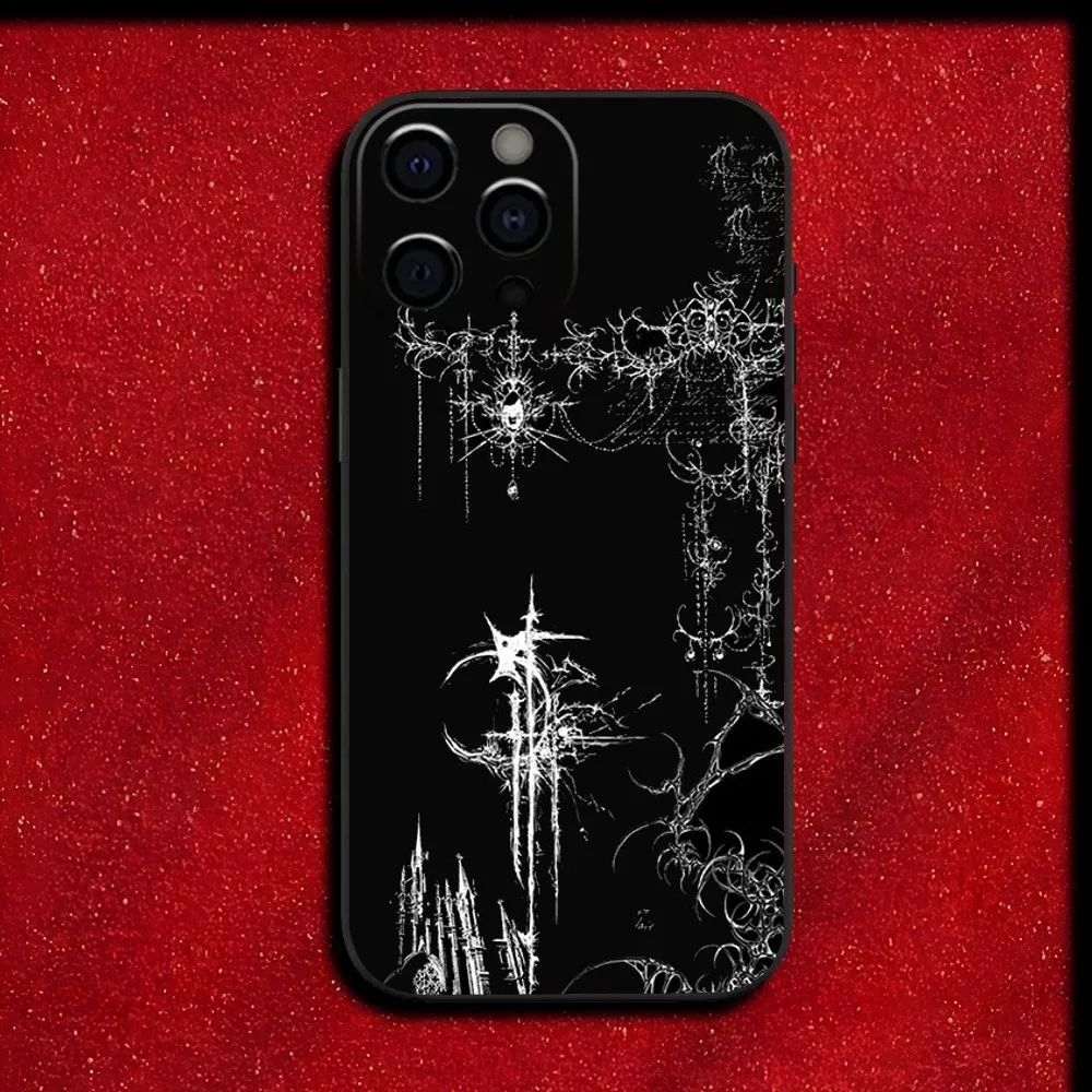Gothic Cyber Sigil Cross Silicone Phone Case