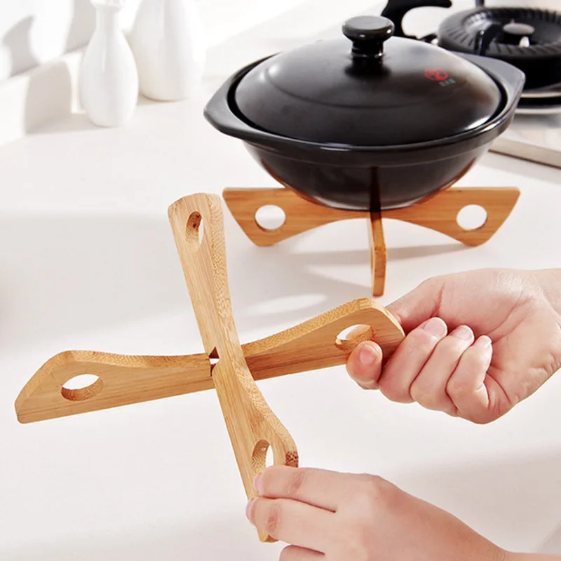 

NEW Wood Pot /Spoon Rests Heat Insulation Wooden Pads Pot Holder Cteative Cooking Storage Kitchen Accessories Band New