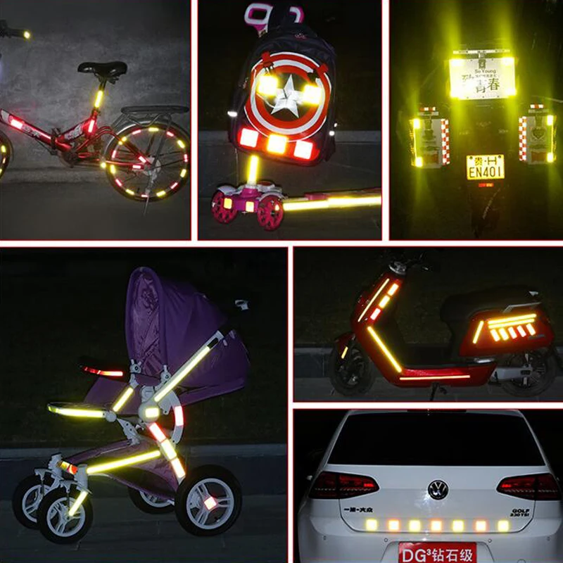 Reflecterende Tape Zelfklevend - 10 Stuks Hoge Zichtbaarheid Stickers Voor Fiets & Auto (Zilver)
