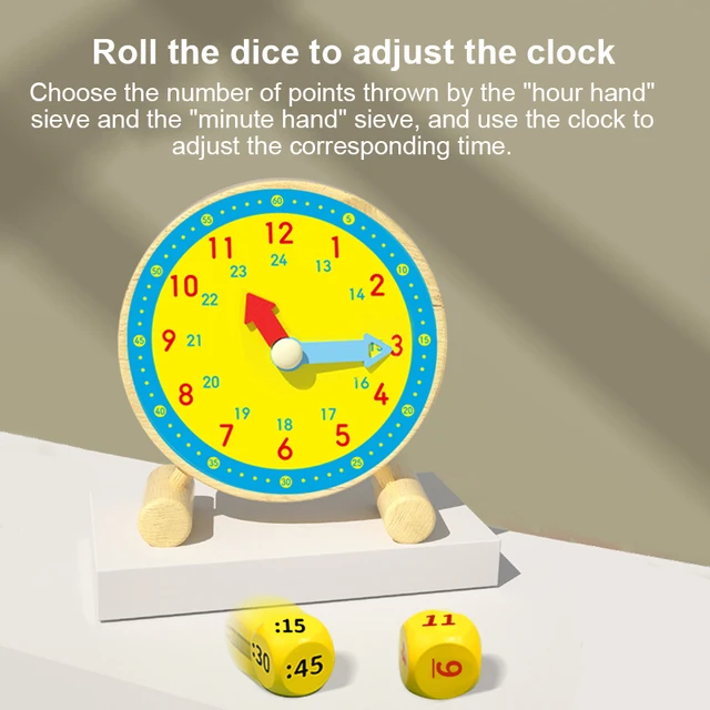 WEMMICKS Montessori Wooden Clock Toys Children Time Learning Hour Minute Second Cognition Kids Early Preschool Teaching Aids 3