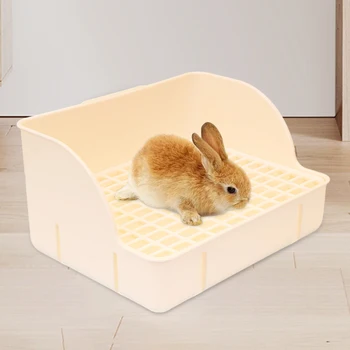 Rabbit Litter Box Pee Pan Tray Pet Toilet Corner Toilet Box Litter Pan Bunny Trainer for Small Animals Chinchillas Rats 5