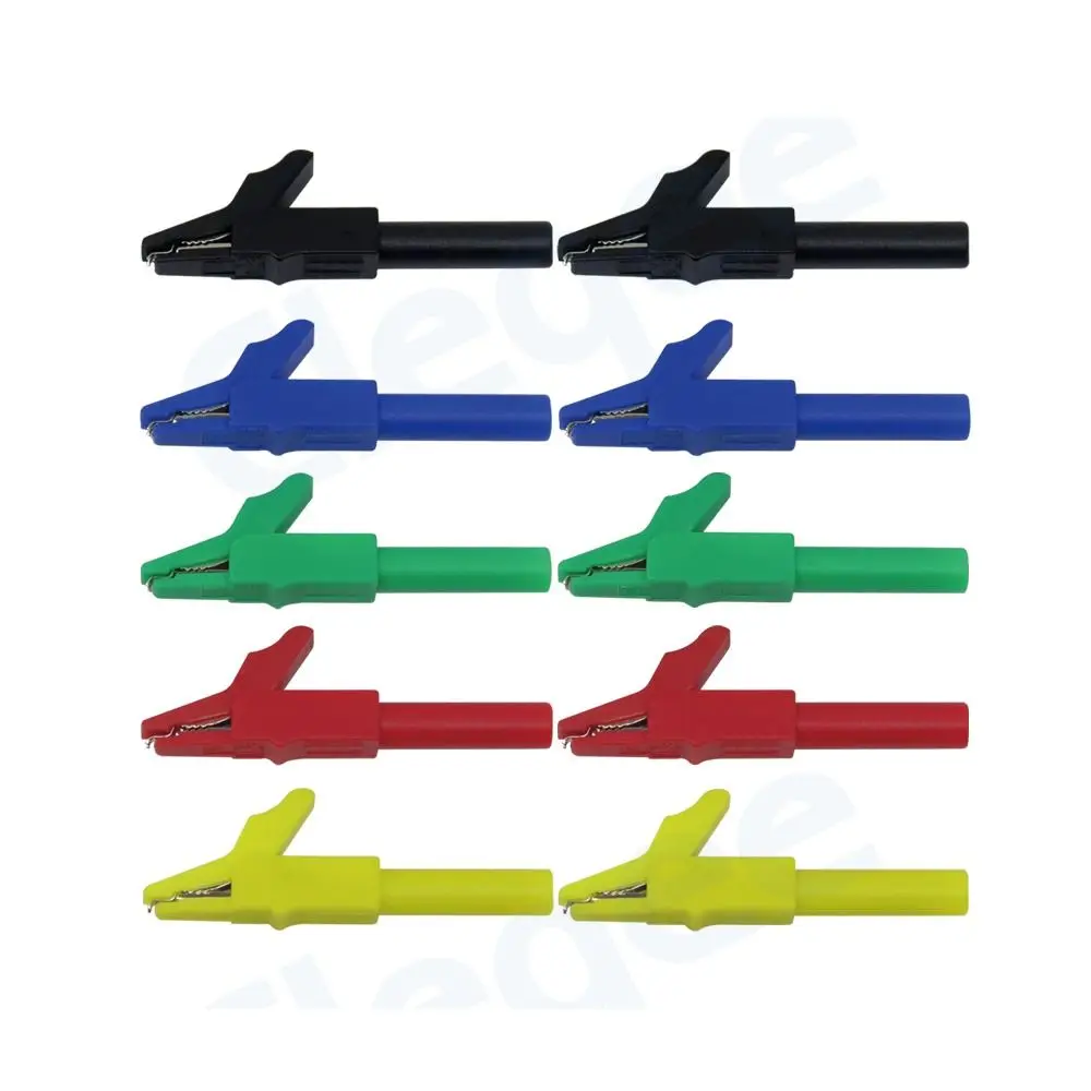 Alligator Clips 56mm Alligator Clip to 4mm Socket for 4mm Banana Plug Crocodile Clamp Safe Test Accessories 300V/15A Testing Tools