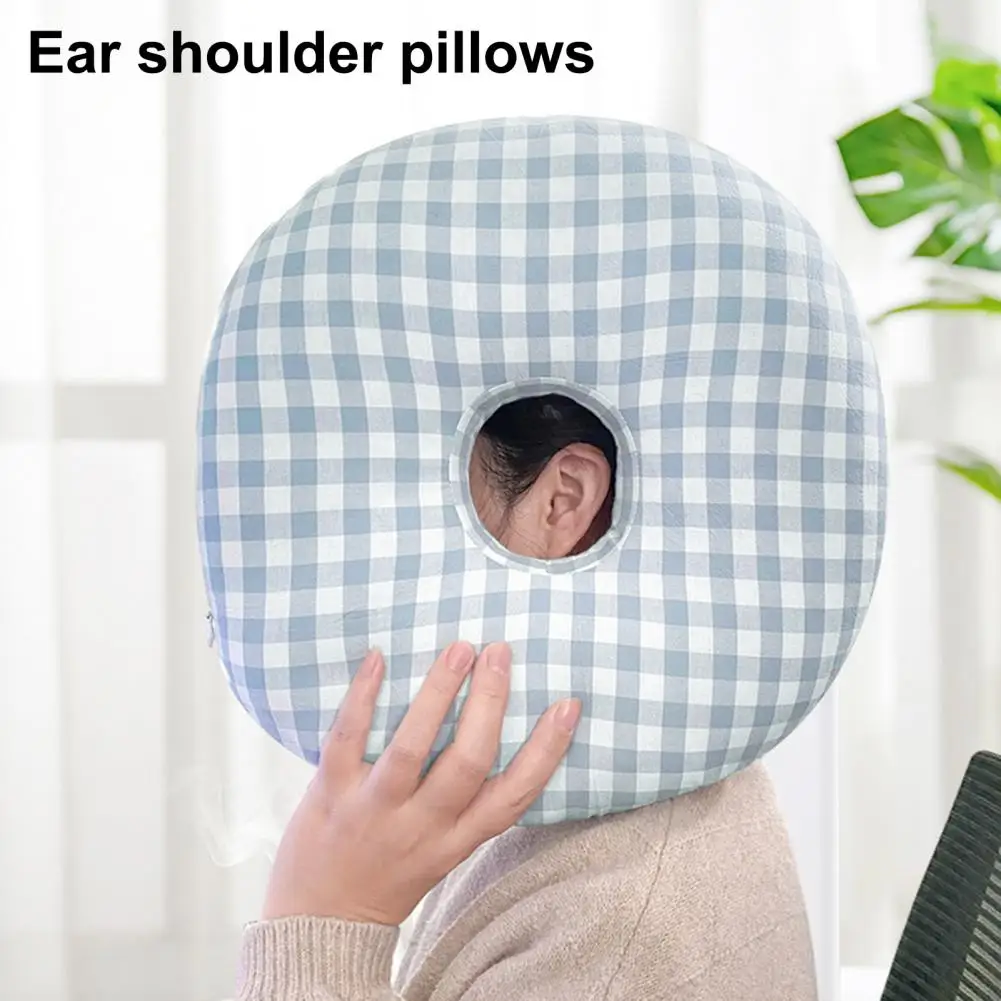 Sleep with Headphones Pillow Adjustable Hollow Pillow Adjustable Donut Pillow for Side Sleepers with Ear Piercings for Earring 2