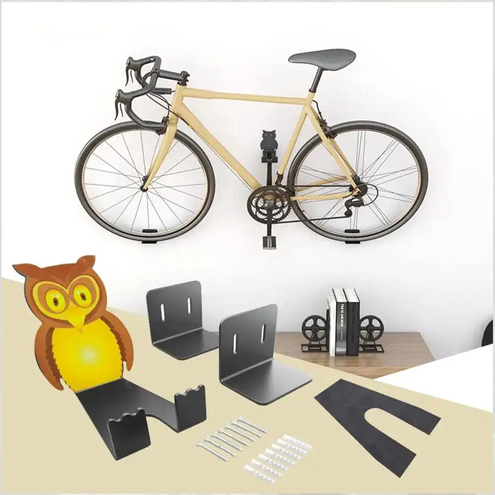 

Bike Wall Mount Storage Holder Owl Shape Horizontal Bike Hanger Space Saving Bike Pedal Hanger Stand For Mountain Road Bicy R9X0
