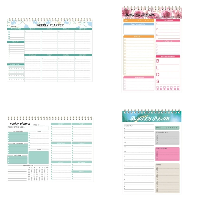 

Spirals Weekly Planner Notepad Undated Planner Sheets Schedule Pad