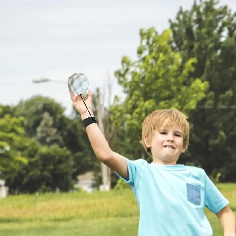 Wrist Ball Glowing Rubber Rebound Bouncy Ball With Wrist Strap And String Wristband Toy Portable Elastic String