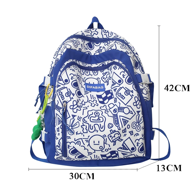Fashion Cute Graffiti Student Schoolbag for Girls Teenager Bookbag Kawaii Waterproof Women Backpack Travel Mochila