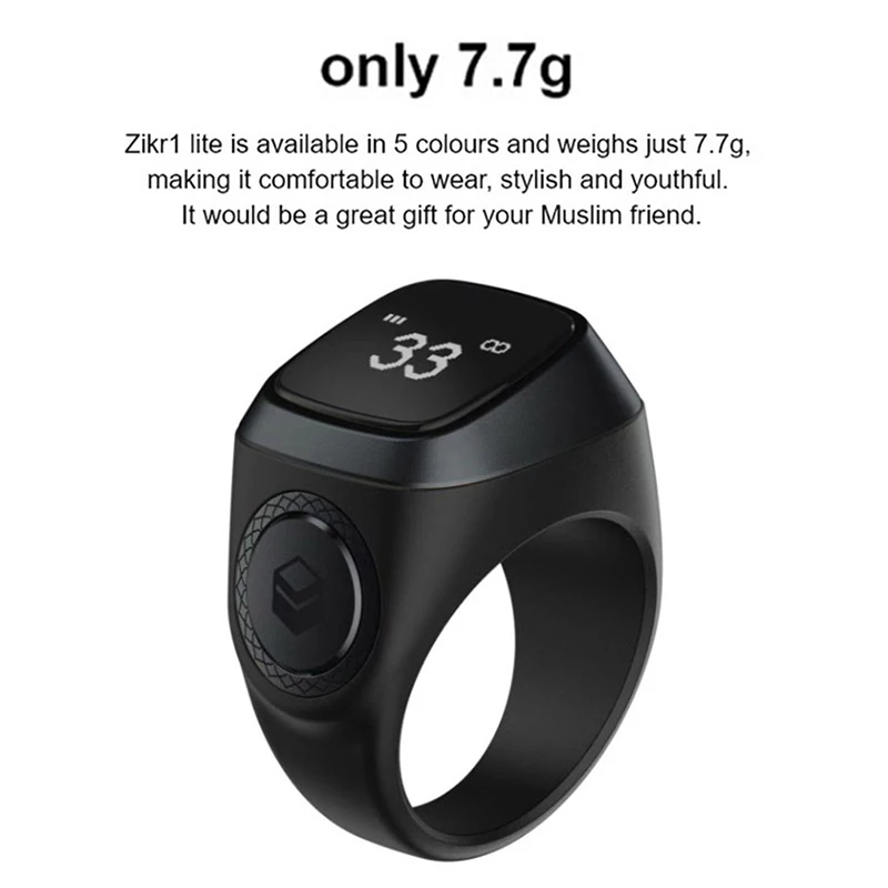18/20/22mm Smart Tasbih Tally Counter Ring for Muslims Bluetooth Zikr Digital Tasbeeh 5 Prayer Time Reminder