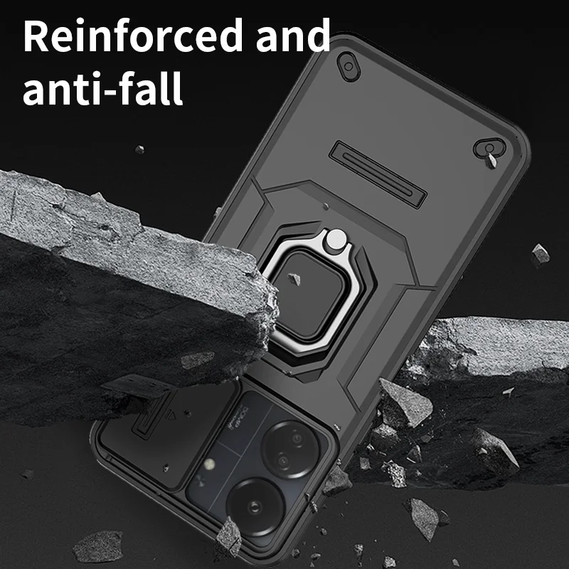 Armor Shockproof Case with Ring Magnetic Holder - Protective Cover