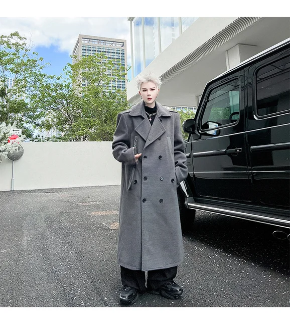 Double Breasted Long Trench Coat Men | Men's Double Breasted Coat