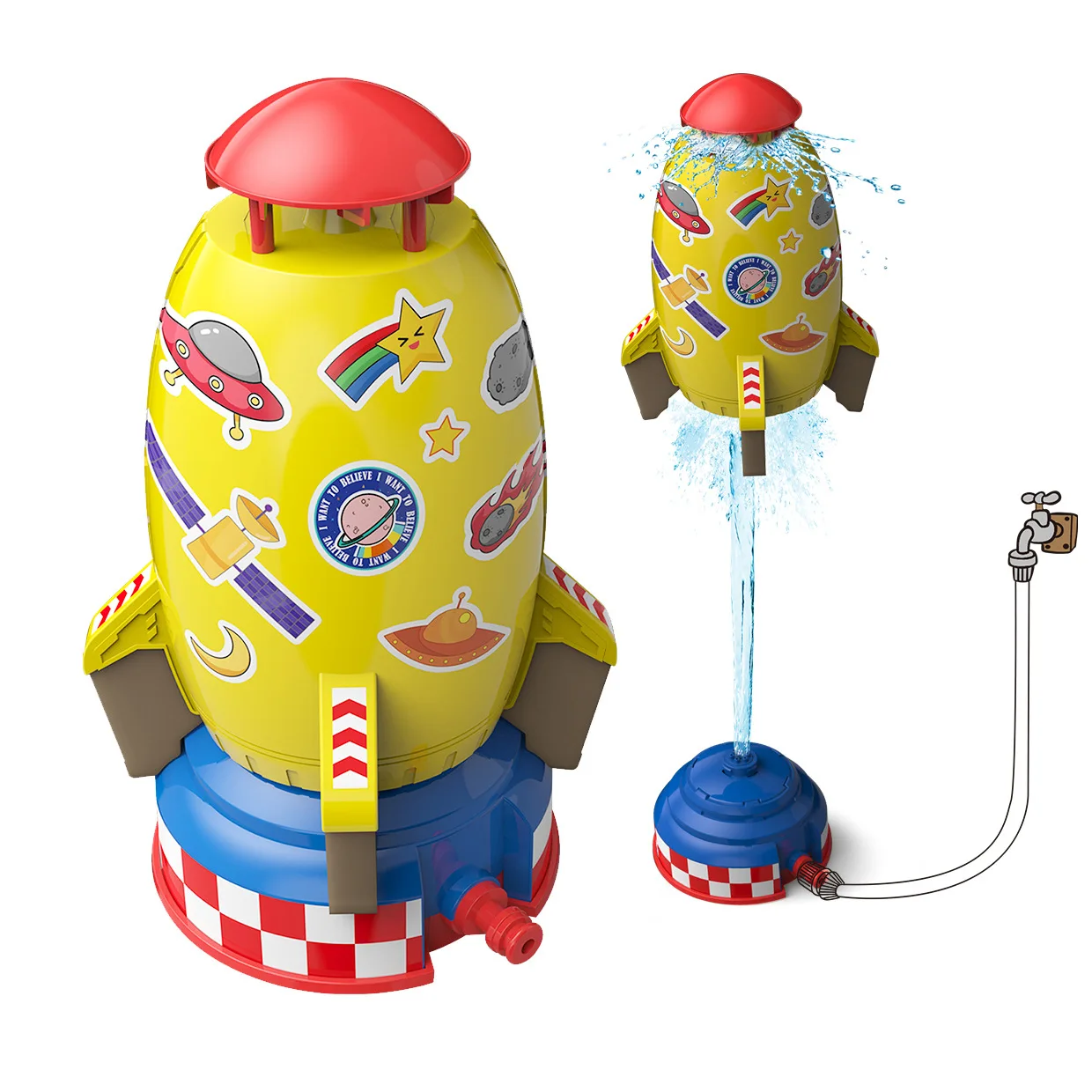 360 Rotating Water Sprinkler Toy Flying Water Splashing Baby Kid Outdoor Garden Backyard Beach Pool Toy Party Birthday Gift