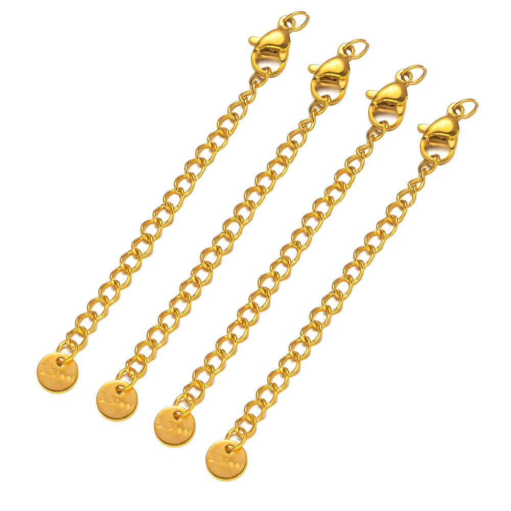 10 teile/los Edelstahl Verlängerung kette Hummer Verschlüsse Stecker DIY Armband Halsketten Schmuck Herstellung Zubehör liefert – Detail 5