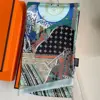 2025 Hot French New Sun Ladies Fashion Versatile Double-layer Printing Long Decorative Twill Scarf Headscarf Fashion Trend Gift