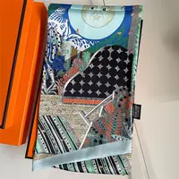 2025 Hot French New Sun Ladies Fashion Versatile Double-layer Printing Long Decorative Twill Scarf Headscarf Fashion Trend Gift