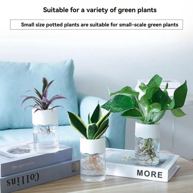 Small Hydroponic Green Plant Vase Home Vase Decor Transparent Imitation Glass Soilless Plant Pots Pot for Home Decoration 6