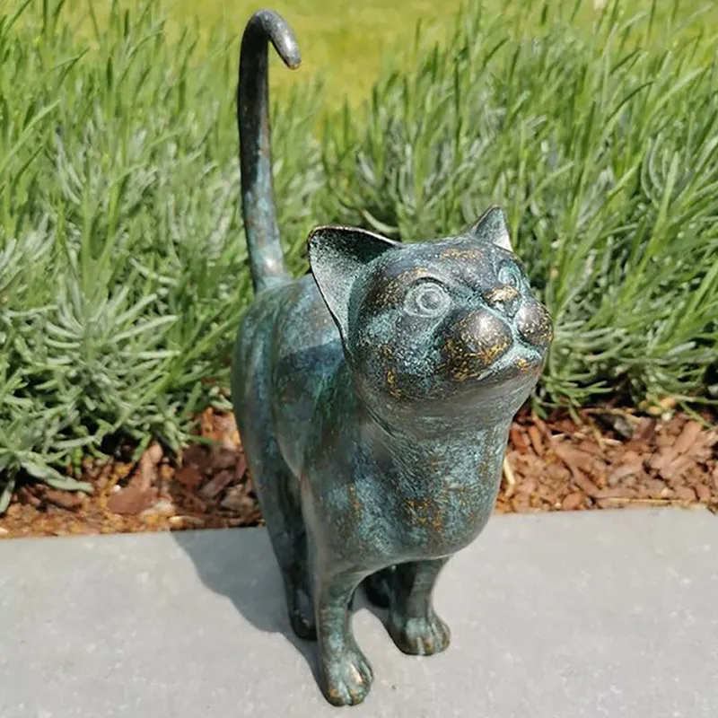 Statue De Chat De Jardin À Dos Rond, Magnifique Décoration De