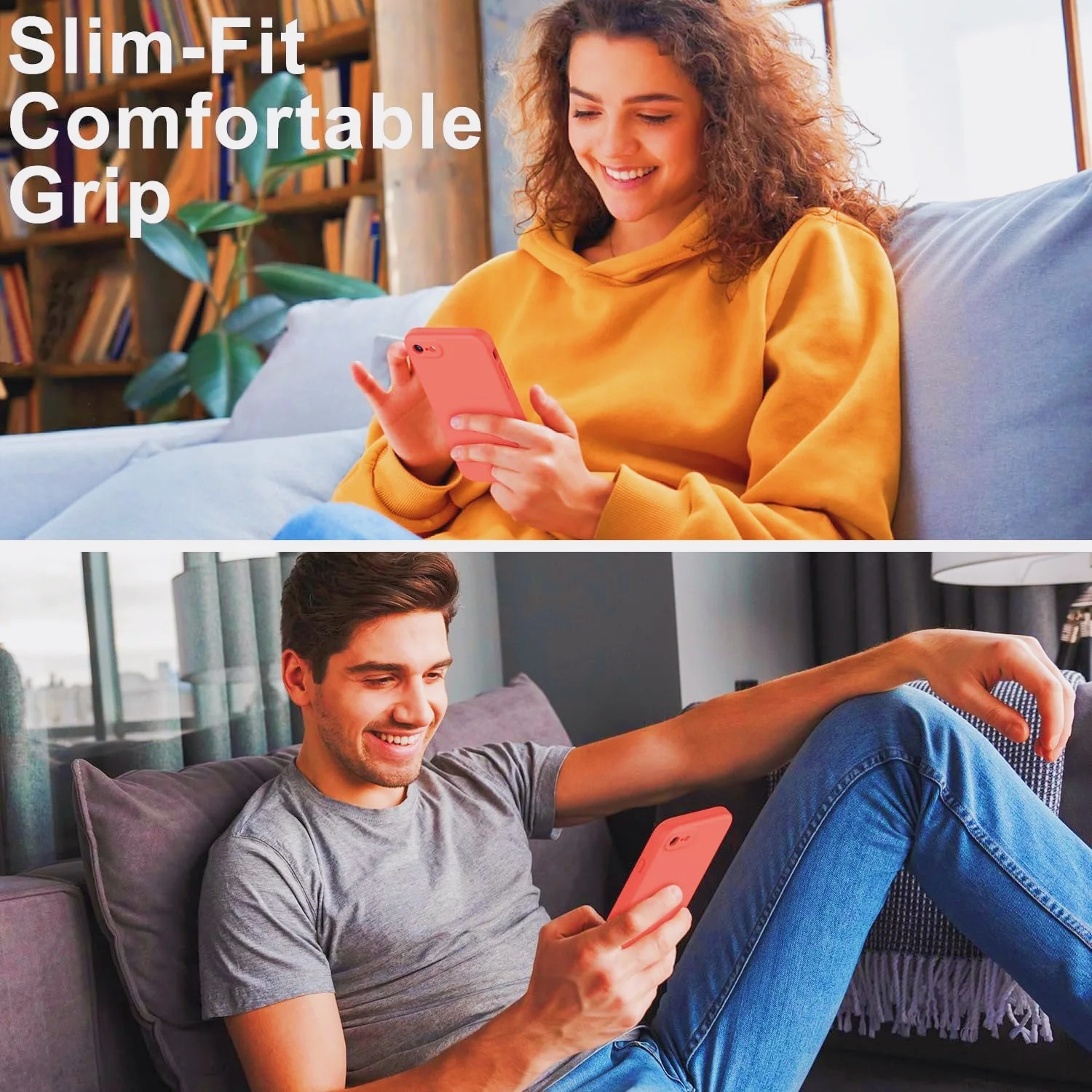 Vibrant Orange Shockproof Liquid Silicone Phone Case
