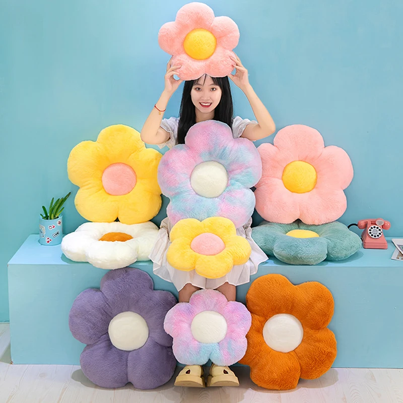 35cm Stuffed Daisy Flower Seat Cushion Sunflower Shape Kids Girl Bedroom Seat Pillow Office Room Decor Sofa Cushions Plush Toys 3