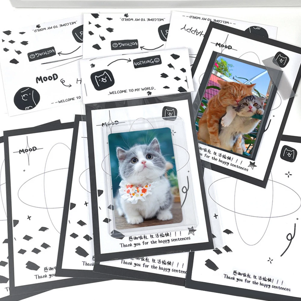 10pcs Letter Card Header Separate Packaging Bag Card Display Sealing Sticker Packaging Set Photo Protector Simple INS 3