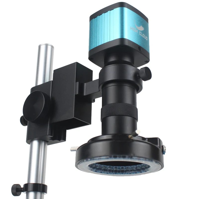 USB 전자 디지털 비디오 현미경 카메라, 48MP, 4K, 2K, 1080P, HDMI, 10-130X 줌, C 마운트 렌즈, 56 LED 휴대폰 수리 도구