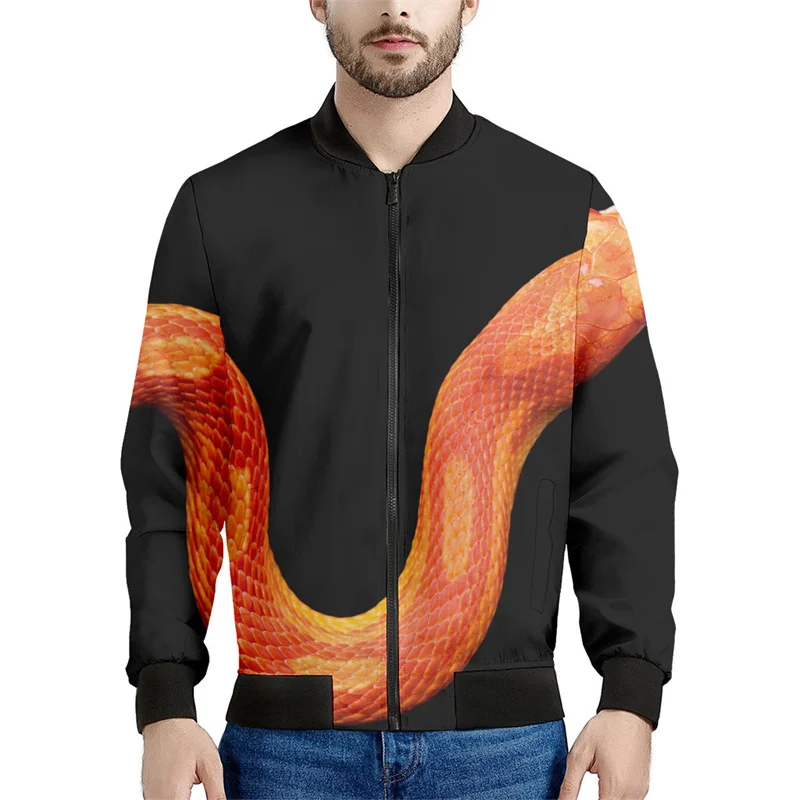 thumbnail image 1 of Chaqueta con cremallera y estampado 3D de serpiente de terror para hombre y mujer, sudadera con estampado de animales, chaquetas de calle de manga larga con cremallera para primavera y otoño, 1 of 5
