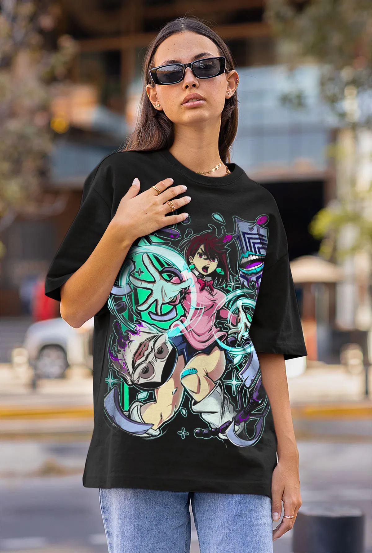 Dandadan Anime Gift T-Shirt Featuring Momo Ayase and Okarun - All Sizes Available