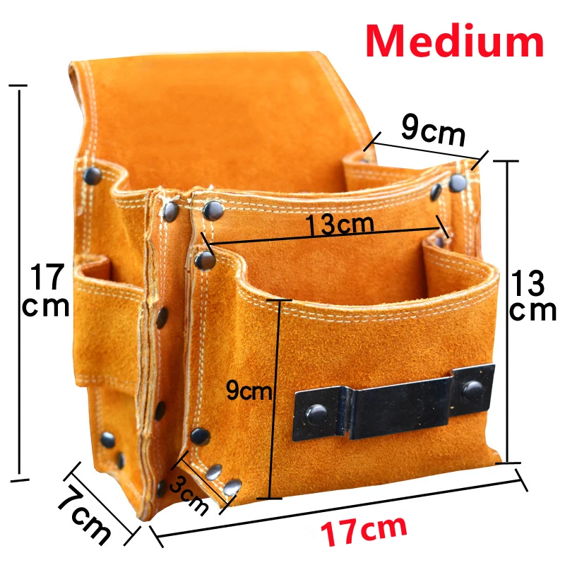 tool tote bag Tool Fanny Pack Leather Tool Kit Plumber Repair Tool Kit Hardware Accessories Storage Hammer Ruler Nail Screwdriver Organizer tool tote bag