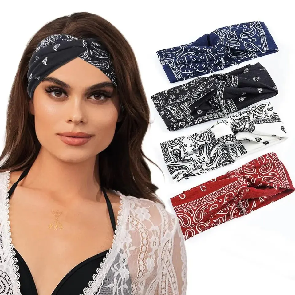 KXF Confezione Da 6 Fasce Per Capelli Larghe 10 Cm - Morbide E Elastiche Per Donna E Uomo, Ideali Per Sport, Trucco, Yoga, Corsa E Uso Quotidiano