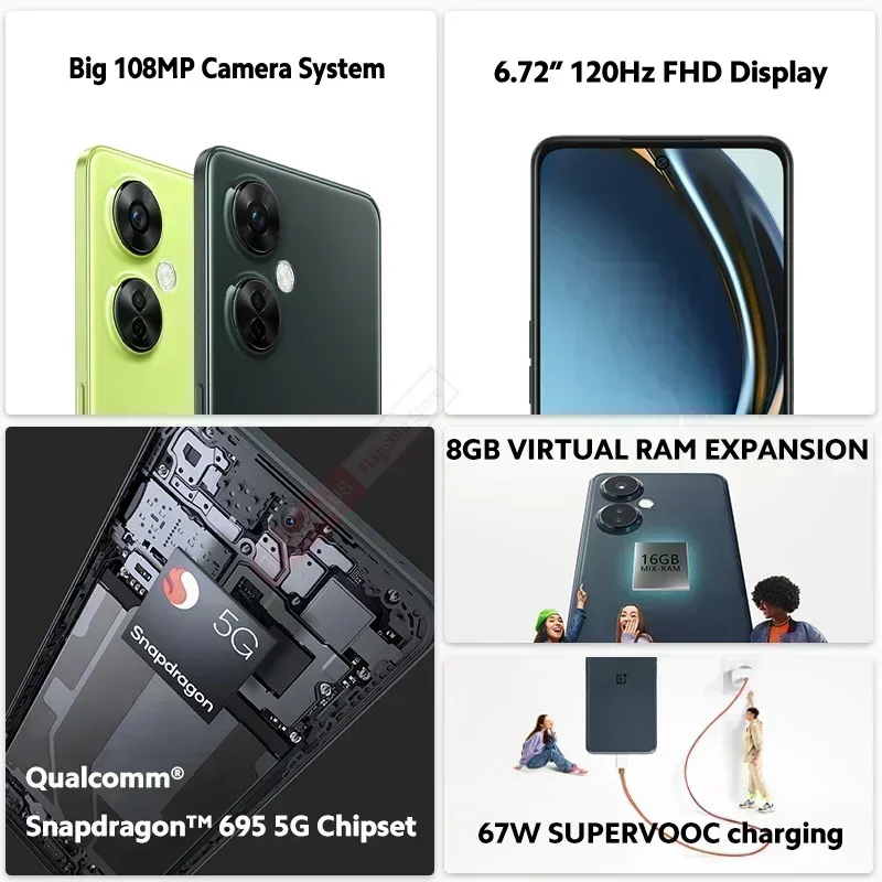 Oneplus-nord 3 lite 5gスマートフォン、グローバルバージョン