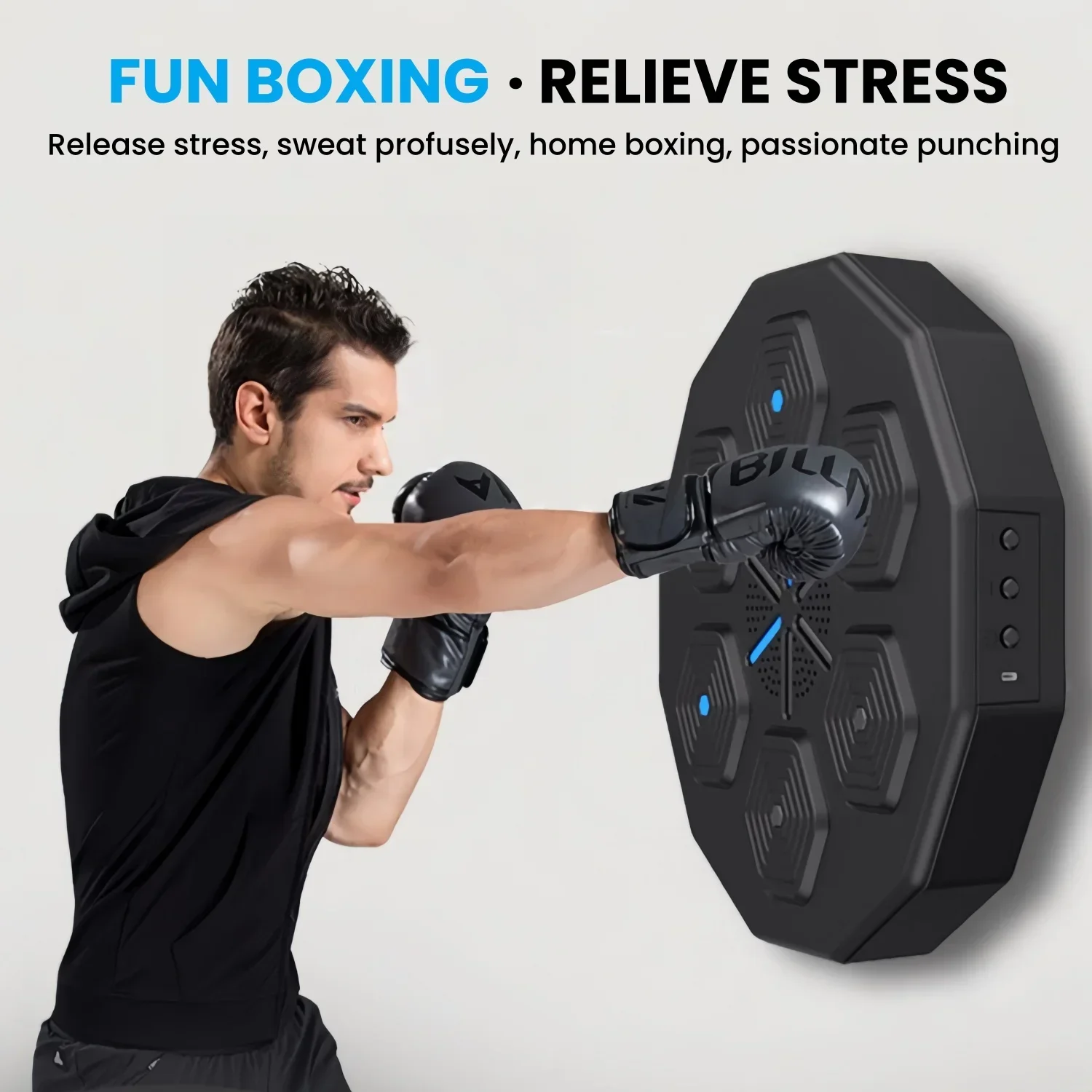 Smart Music Boxing Machine Wall Target LED Lighted Sandbag Relaxing Reaction Training Target For Boxing Sports Agility Reaction