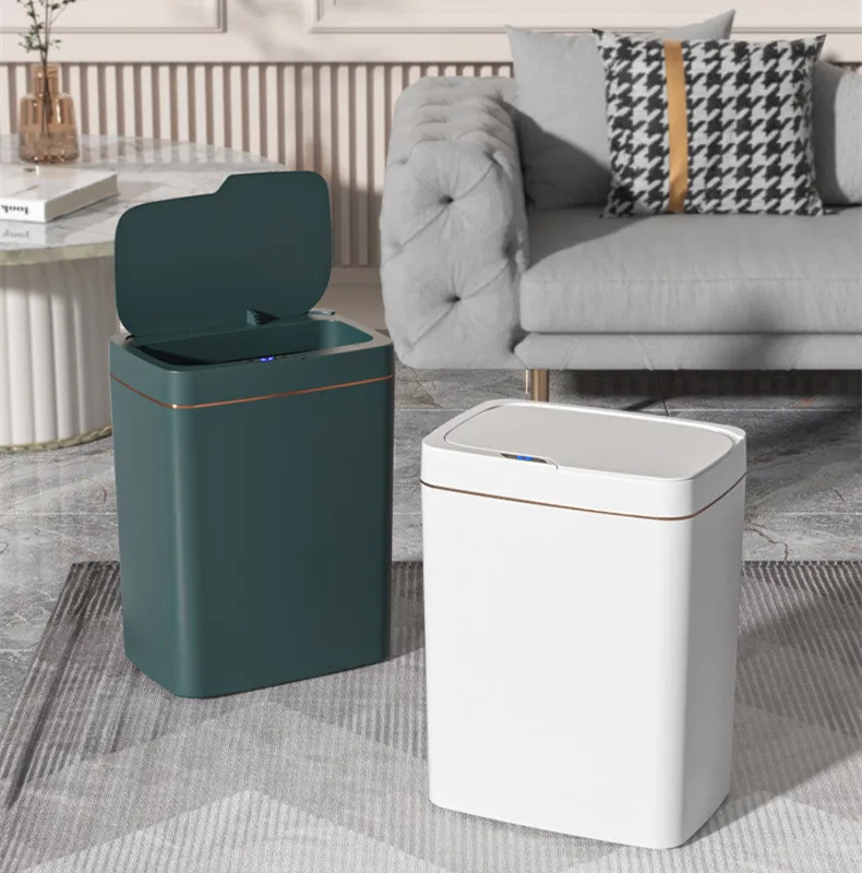 

15/18L Modern Smart Sensing Trash Can Kitchen Clutter Bucket Living Room Bedroom Bathroom Study Paper Towel Basket