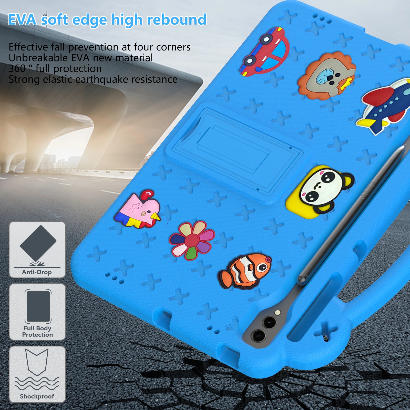 Durable EVA Bear Stand Kids Tablet Case - Shockproof Cover