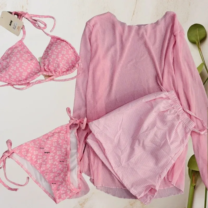 Stunning Bubble Floral Bikini Set Women's High-End Sensual Beach Vacation Swimwear Separate Elegant Sexy Chinese Origin