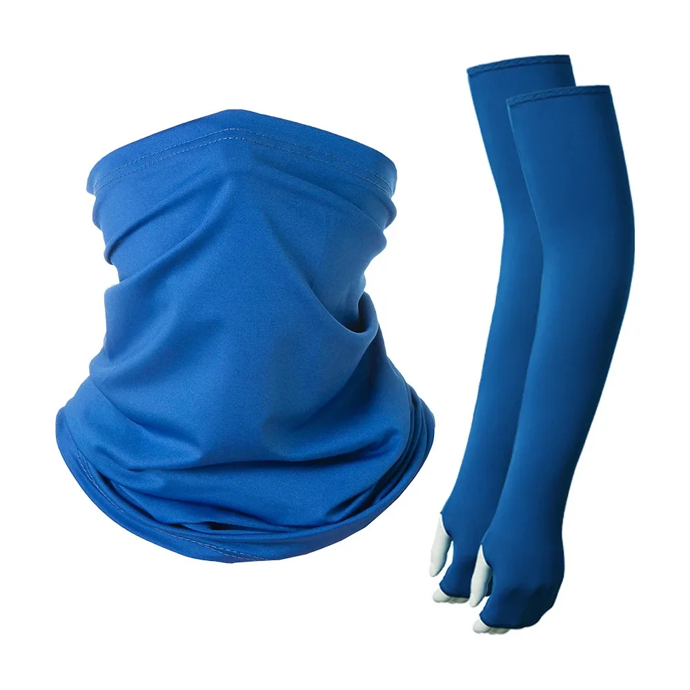 Ice Silk Milk Silk Cycling Arm Covers Magic Headscarf Set Outdoor Sports Unisex Summer Riding Equipment Fishing Sleeve Covers