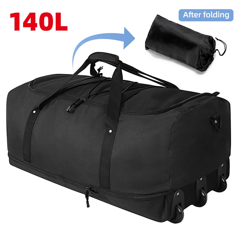 140L Large Travel Bags With Wheels Folding Men's High Capacity Portable