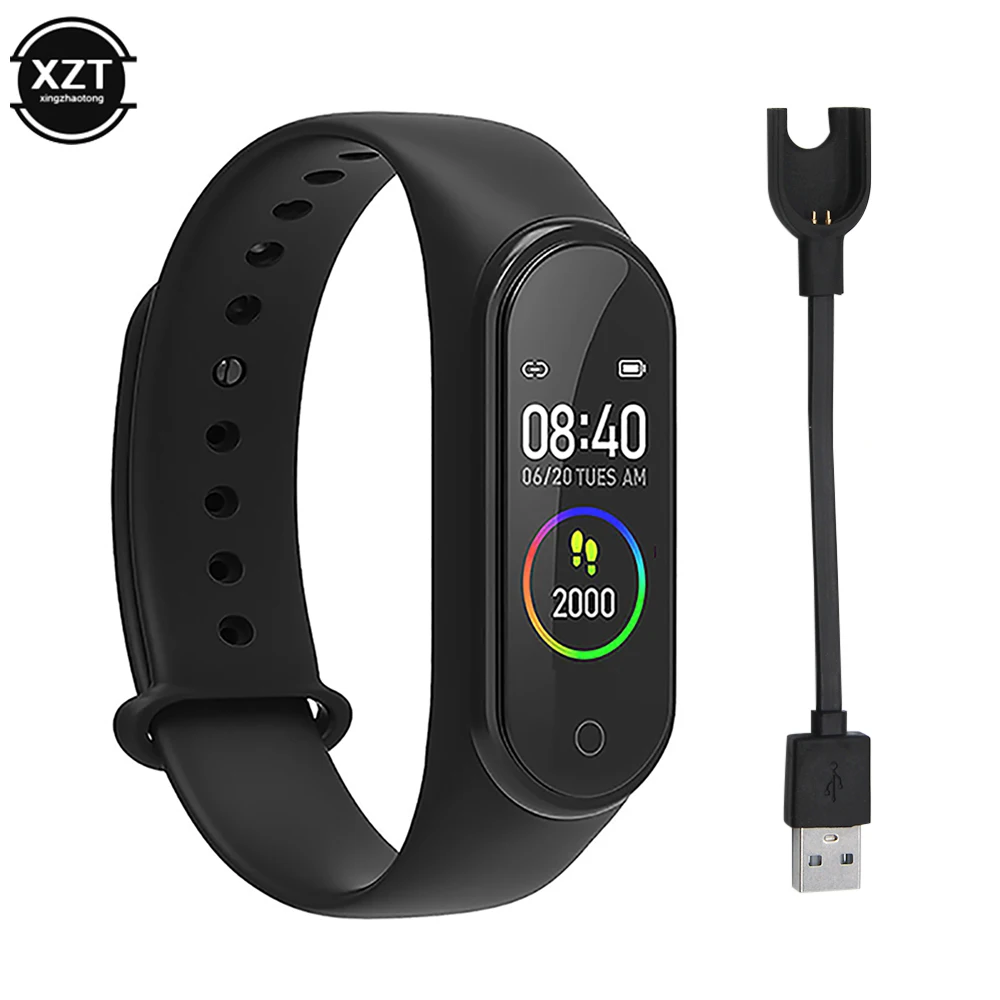 Reloj inteligente deportivo, pulsera eléctrica con Monitor de frecuencia cardíaca, presión arterial, podómetro, resistente al agua