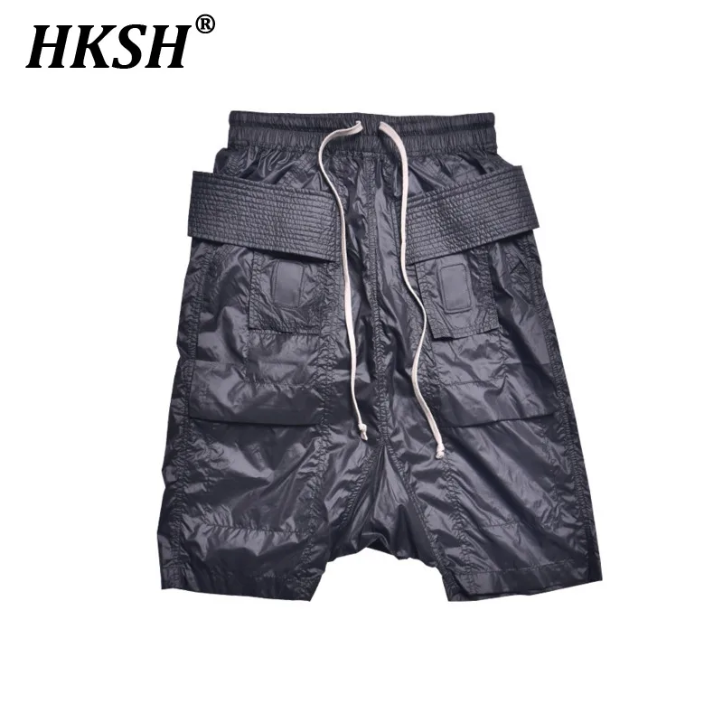 HKSH printemps été nouveau mince genou longueur pantalon jeunesse haute rue mode Shorts hommes Ins Tide Chic foncé Niche