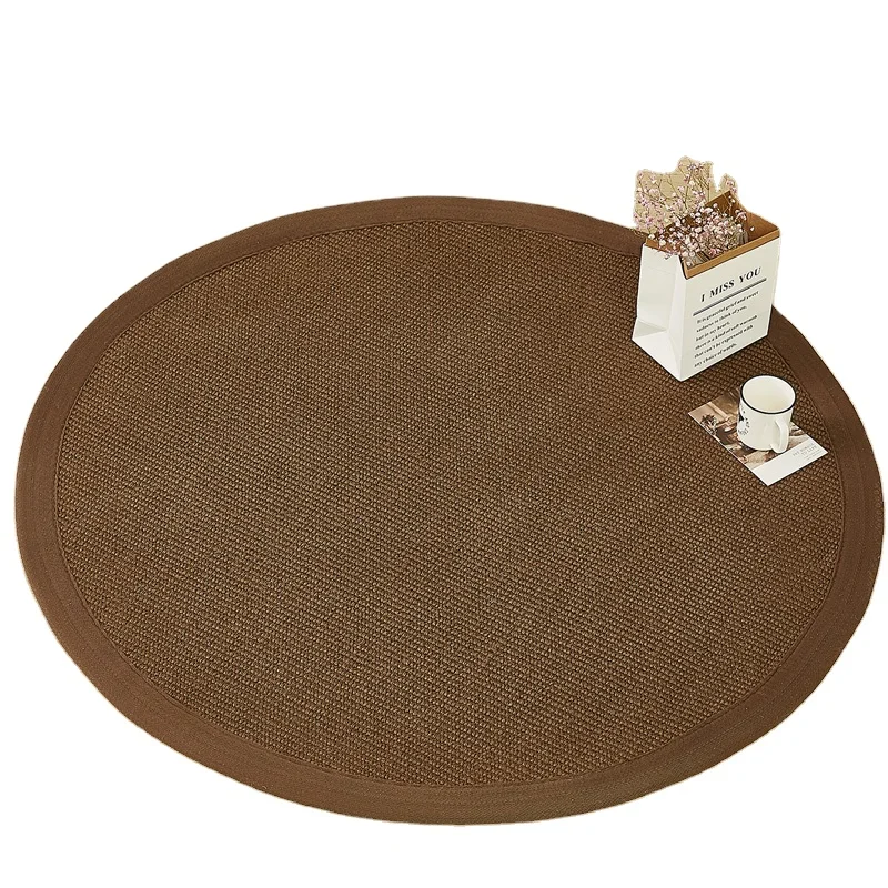 

Round Shape Sisal Natural Area Rug, Non-Slip Low-Pile Floor Carpet, Home Decor. For Hotel and Living Room