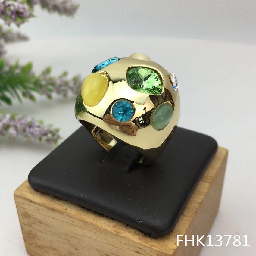 Yuminglai Premium Luxury Ladies Party Ring Gold-plated Silver gold-plated two-tone ring free shipping gifts FHK13663