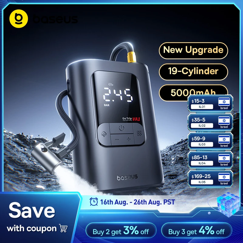 Compact Wireless Air Pump & Digital Display Inflator