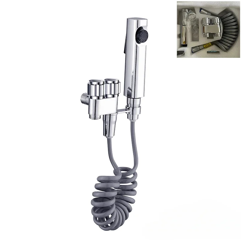 Description Picture 5 of itemWall Mount Two Out Water G1/2 Angle Valve Bathroom Shower Bidet Sprayer Set Hygienic Cleaning Sprayer for Toilet Accessories