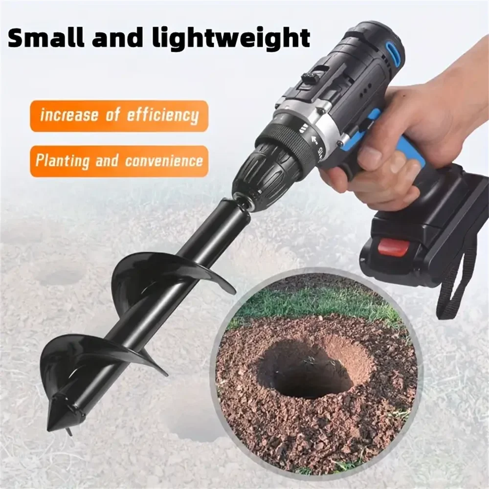 Broca Espiral Para Jardín 4x22 Cm - Barrena De Tierra Para Taladro, Ideal Para Plantar Bulbos, Cavar Agujeros Y Airear Suelo