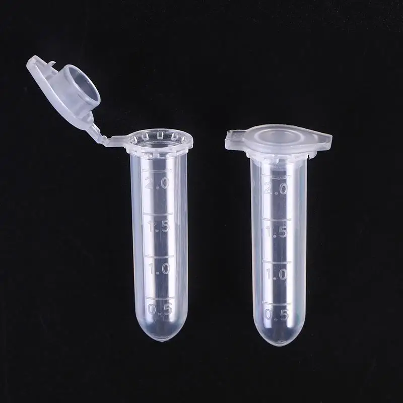 1000PCS/ 500 Pcs Centrifuge Tubes 2ml Capacity Non-Toxic Laboratory Test Tubes With Measurement Scale Tube 2ML 4X1.15CM