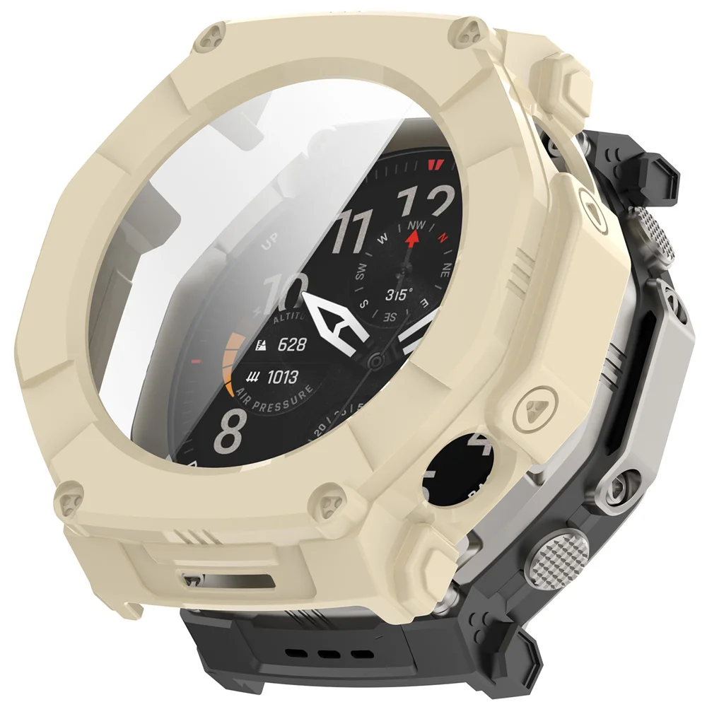 Amazfit T-Rex Ultra 2 51mm 시계 케이스 화면 보호용 고품질 강화 유리가 포함된 전체 커버리지 PC 하드 커버