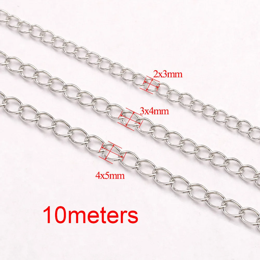 Stainless Steel Chains 10meters/roll 2/3/5mm Gold Necklace Chains For Bracelet Extension Chain DIY Jewelry Components No Fade