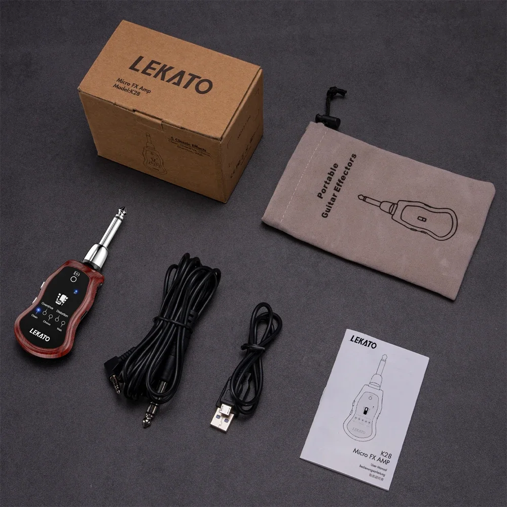 Lekato B6 미니 기타 앰프 W/5 Fx - Bluetooth 5.0 + Busking/침실용 충전식 배터리(Chorus/od/dist/wah)